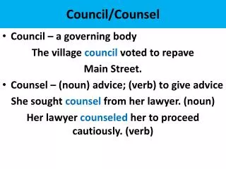 Council/Counsel