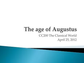 The age of Augustus