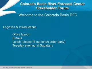 Colorado Basin River Forecast Center Stakeholder Forum