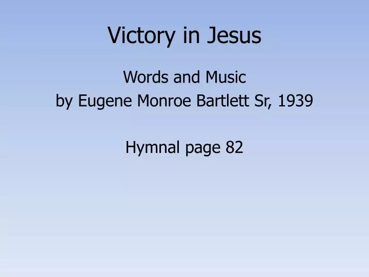 victory in jesus