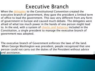 The parts of the Executive branch