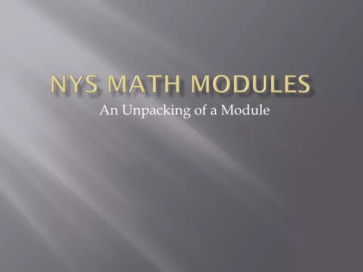 nys math modules