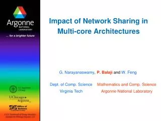 Impact of Network Sharing in Multi-core Architectures