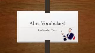Abra Vocabulary!