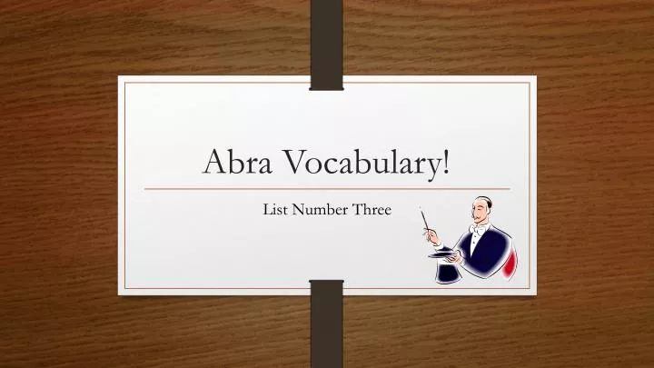 abra vocabulary