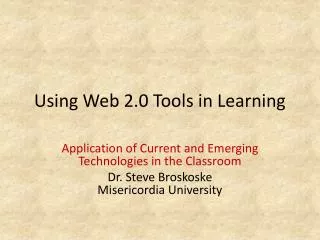 Using Web 2.0 Tools in Learning