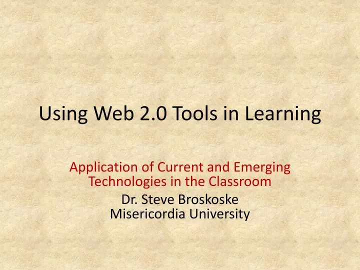 using web 2 0 tools in learning