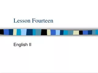 Lesson Fourteen