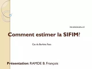 comment estimer la sifim