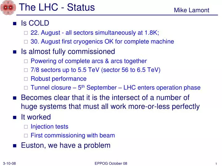 the lhc status