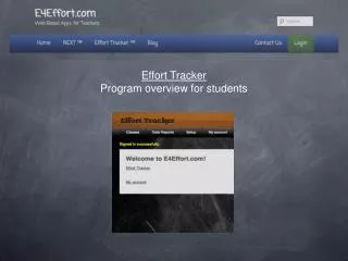 Effort Tracker Program overview for students