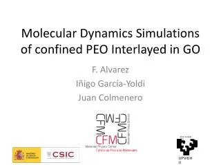 Molecular Dynamics Simulations of confined PEO Interlayed in GO