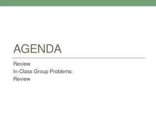 Agenda