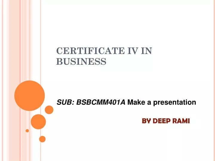 certificate iv in business