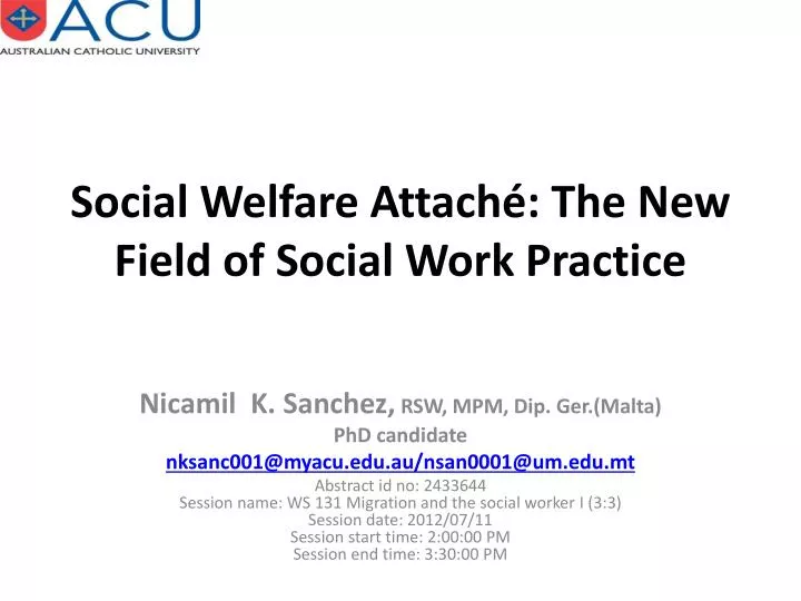 social welfare attach the new field of social work practice