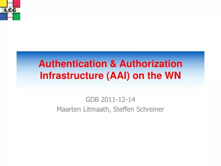 authentication authorization infrastructure aai on the wn