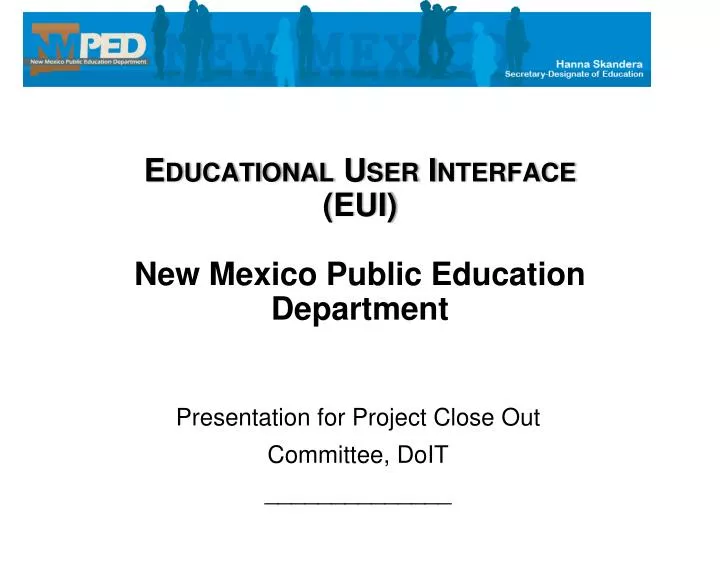 educational user interface eui new mexico public education department