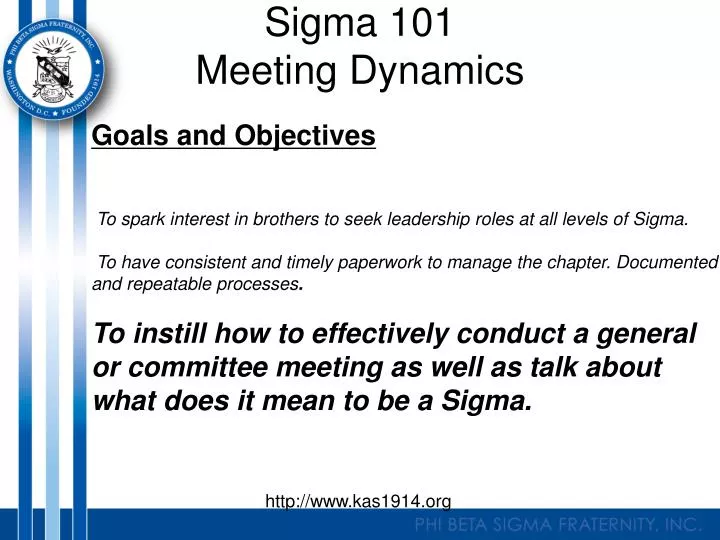 sigma 101 meeting dynamics