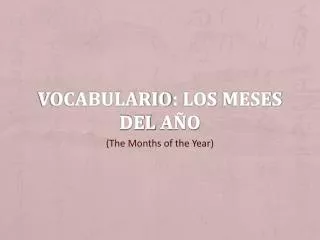 vocabulario los meses del a o
