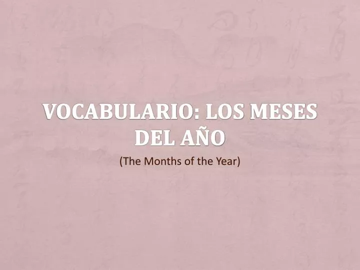 vocabulario los meses del a o