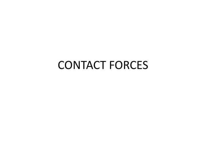 contact forces