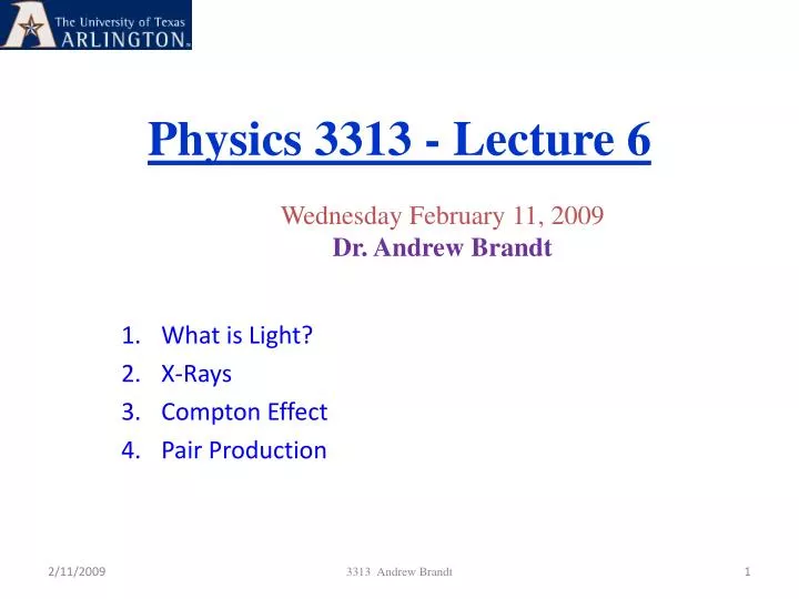physics 3313 lecture 6