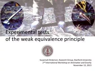 Experimental tests of the weak equivalence principle