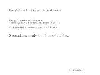 Ene-39.4055 Irreversible Thermodynamics