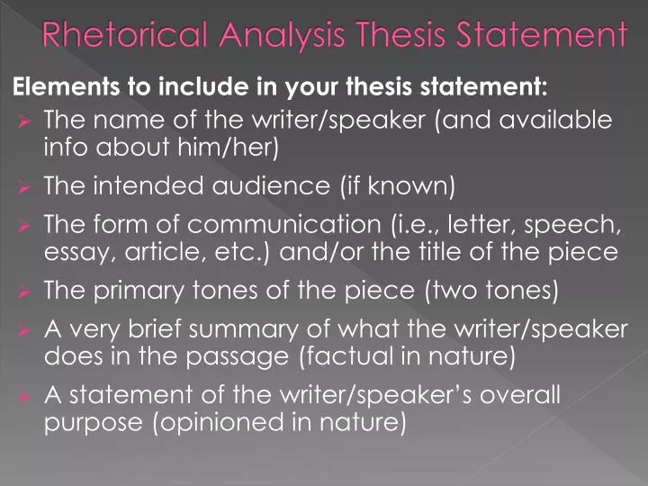 rhetorical analysis thesis statement