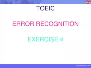 TOEIC ERROR RECOGNITION EXERCISE 4
