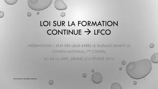 loi sur la formation continue lfco