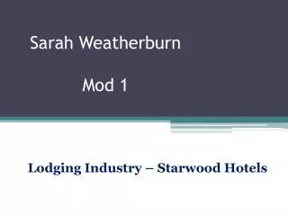 Sarah Weatherburn Mod 1