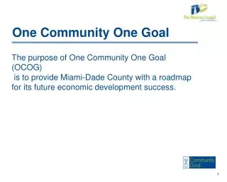 One Community One Goal