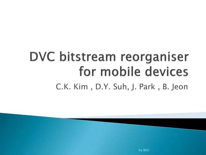 dvc bitstream reorganiser for mobile devices