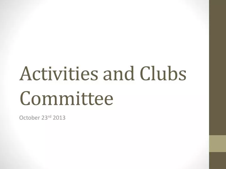 activities and clubs committee