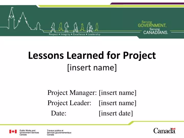 lessons learned for project insert name