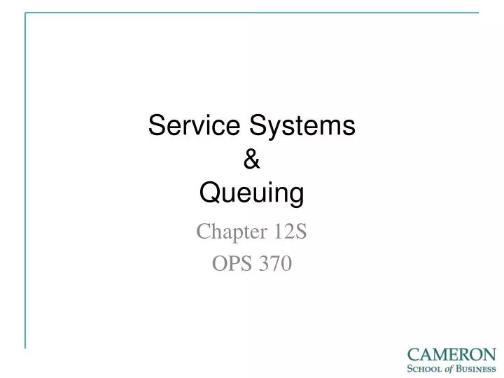 service systems queuing