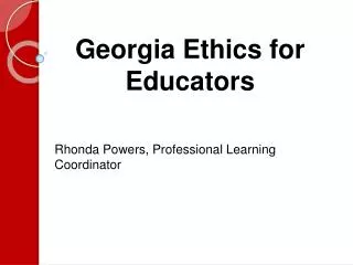 Georgia Ethics for Educators