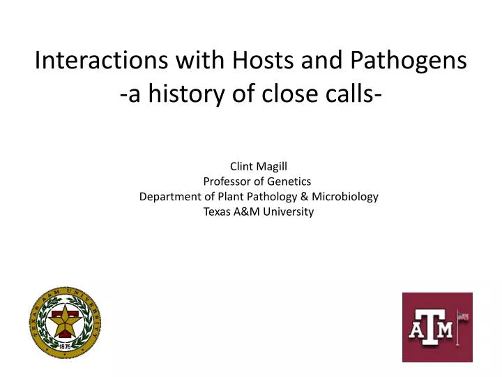 interactions with hosts and pathogens a history of close calls