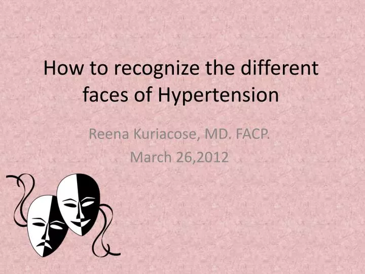 how to recognize the different faces of hypertension