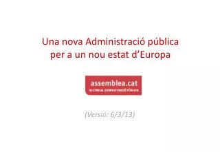 una nova administraci p blica per a un nou estat d europa