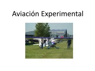 aviaci n experimental