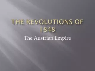 The revolutions of 1848