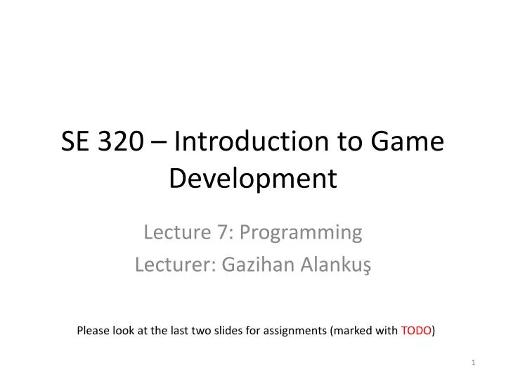 se 320 introduction to game development