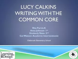 Lucy Calkins Writing with the common core