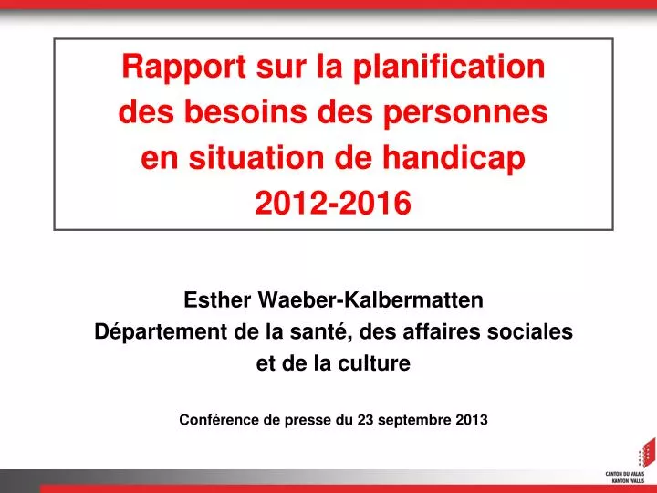 rapport sur la planification des besoins des personnes en situation de handicap 2012 2016