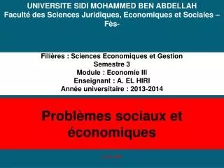 probl mes sociaux et conomiques