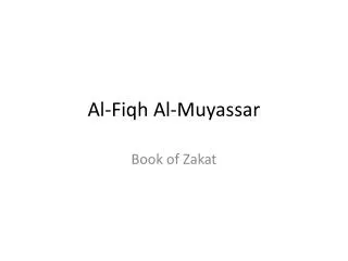 Al- Fiqh Al- Muyassar