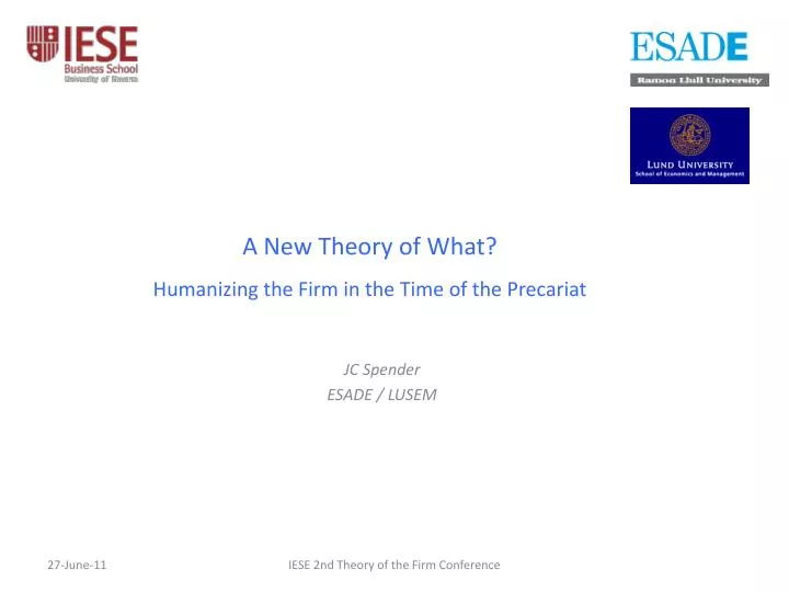 a new theory of what humanizing the firm in the time of the precariat