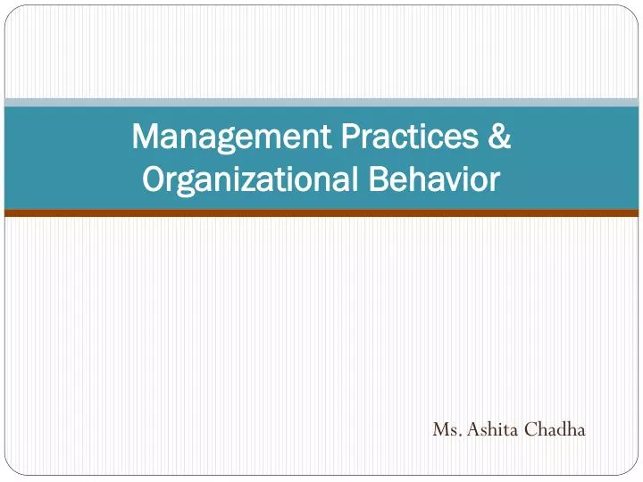 management practices organizational behavior